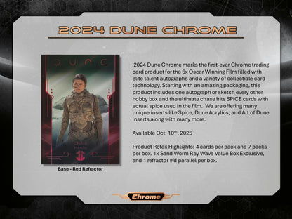 Dune Chrome 7-Pack Blaster Box (Topps 2024) | Columbia Sports Cards