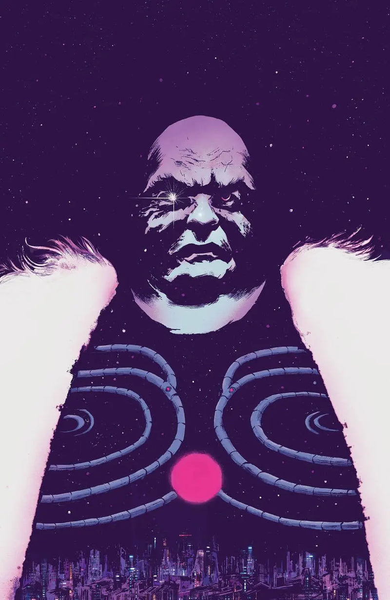 Silhouetted figure with concentric circles and glowing dot on Dune House Harkonnen trading card