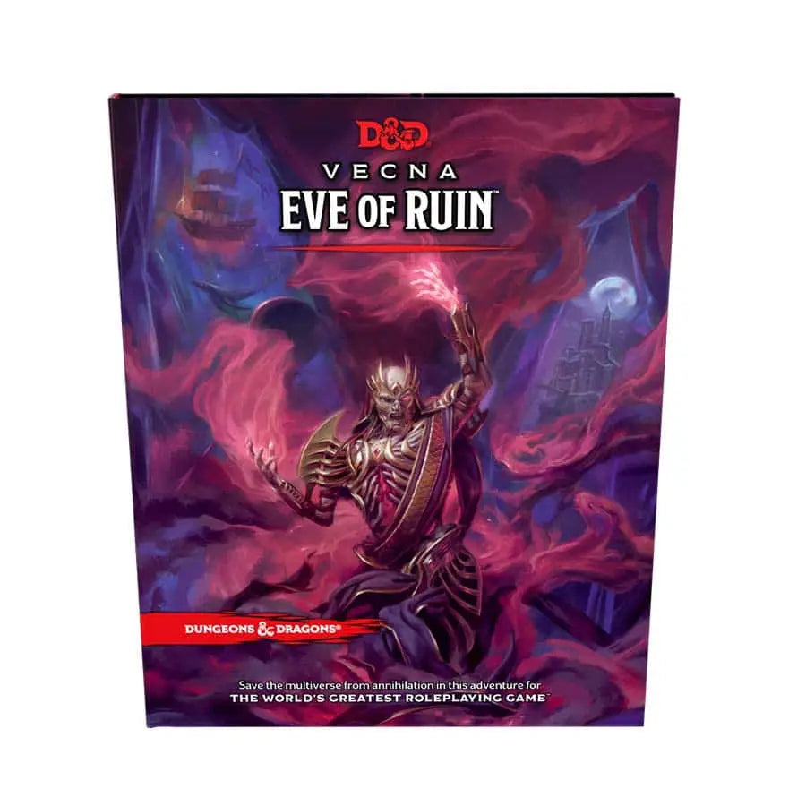Dungeons & Dragons Vecna Eve of Ruin adventure book showcasing seven parts concept