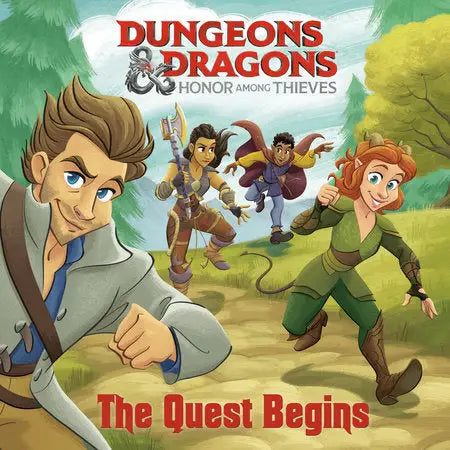 Book cover for Dungeons & Dragons Honor Among Thieves with animated adventuring party