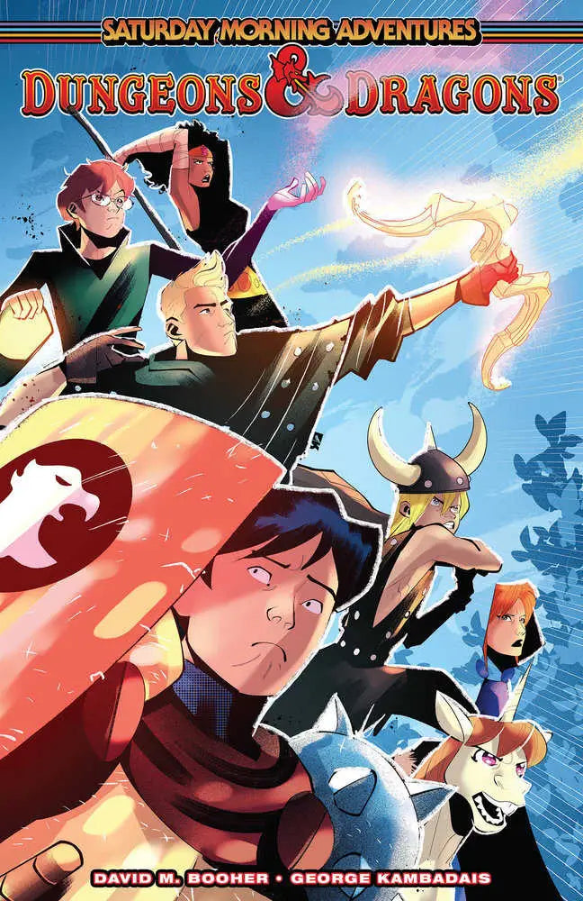 Comic book cover for Dungeons & Dragons: Saturday Morning Adventures with adventurers in action