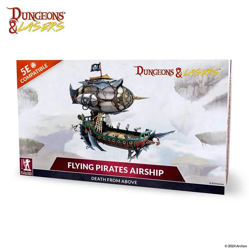 Dungeons & Lasers Flying Pirates Airship box showing miniatures flying pirates for laser miniatures flying gaming