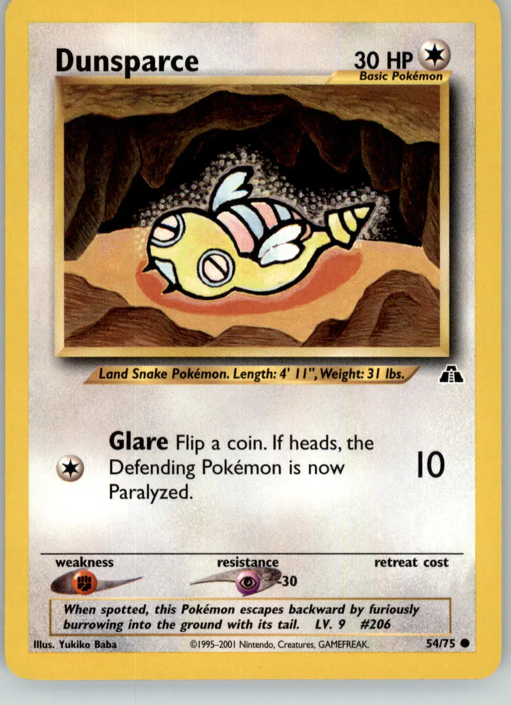 Dunsparce - Neo Discovery - 54/75 - Unlimited NM Pokemon - Pokémon Card Single