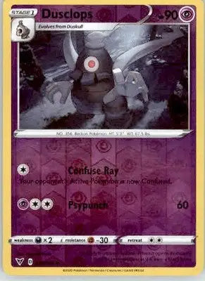 Dusclops - SWSH04: Vivid Voltage - 070/185 - Reverse Holo LP - Pokémon Card Single