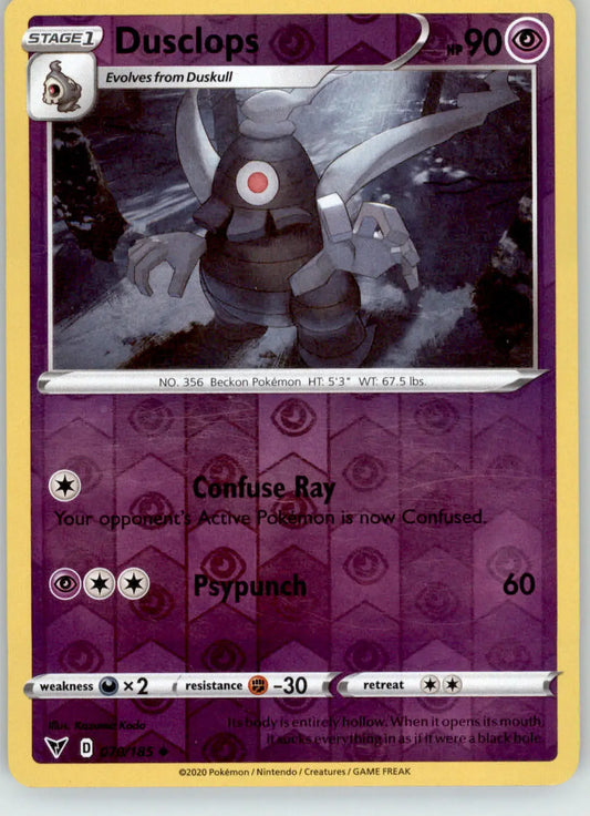 Dusclops - Vivid Voltage - 070/185 - Reverse Holo LP Pokemon - Pokémon Card Single