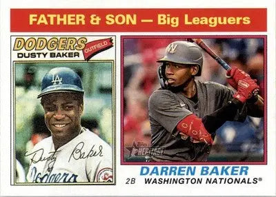 Dusty Baker / Darren Baker - 2025 Topps Heritage - #70 - Baseball - Baseball Card Single