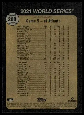 Duvall Hits First-Inning Grand Slam 2022 Topps Heritage #208 Atlanta Braves - Baseball Card Single