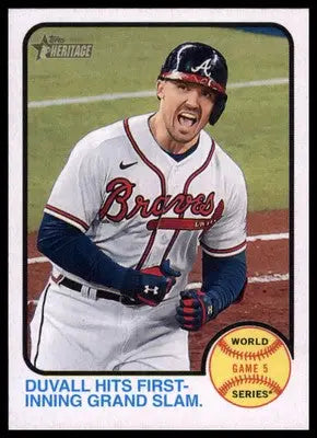 Duvall Hits First-Inning Grand Slam 2022 Topps Heritage #208 Atlanta Braves - Baseball Card Single