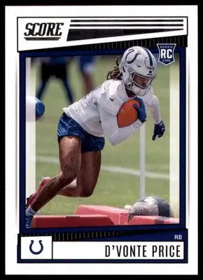 D’Vonte Price Rookie 2022 Score #339 Indianapolis Colts - Football Card Single