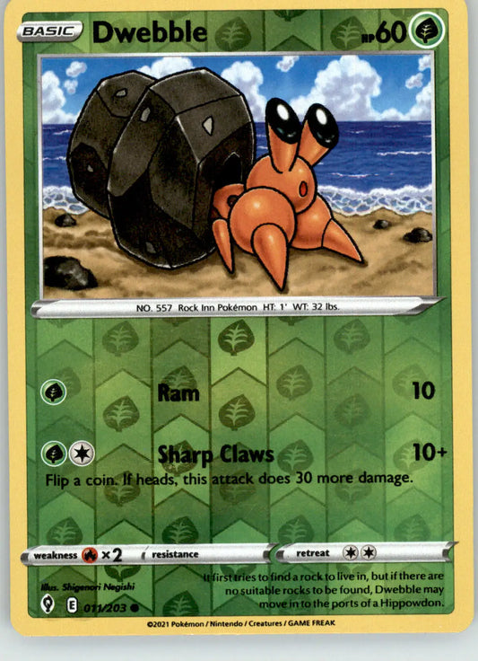 Dwebble - Evolving Skies - 011/203 - Reverse Holo LP Pokemon - Pokémon Card Single