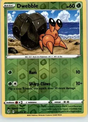 Dwebble - Evolving Skies - 011/203 - Reverse Holo LP Pokemon - Pokémon Card Single