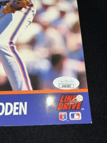 Dwight Doc Gooden signed action photo baseball card from 1991 NY Mets MLB memorabilia
