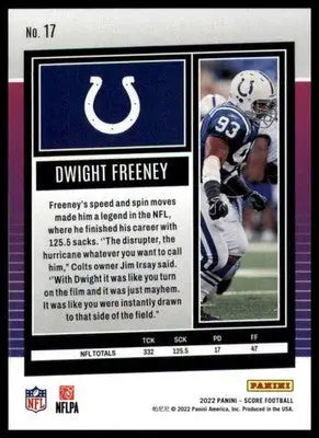Dwight Freeney 2022 Score #17 Indianapolis Colts