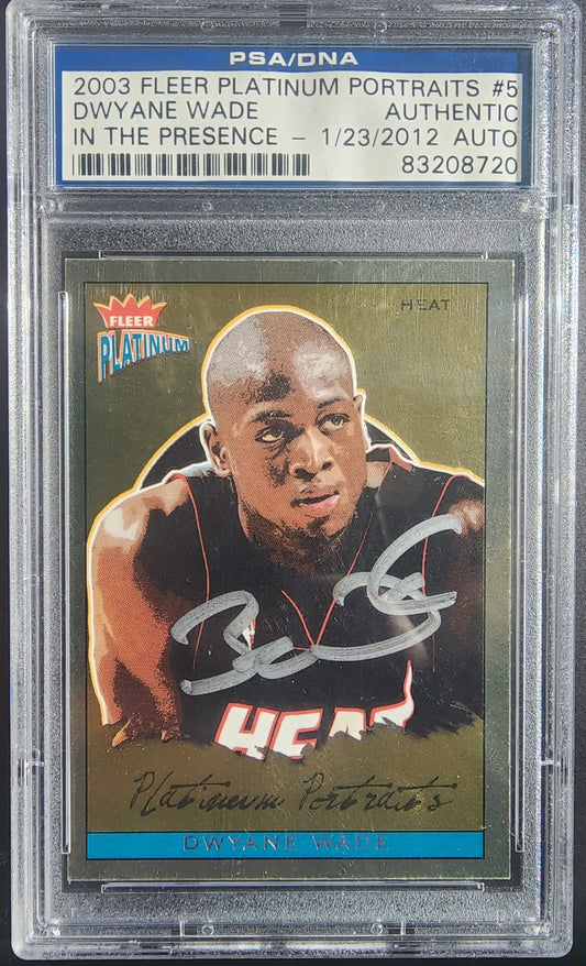 Dwyane Wade 2003 Fleer Platinum Portraits Auto PSA autographed basketball card