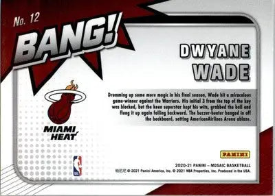 Dwyane Wade - 2020-21 Panini Mosaic - #12 - Bang! Basketball - Basketball Card Single