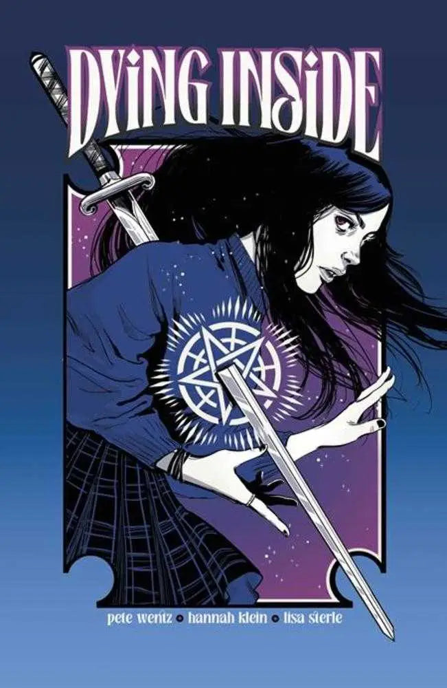 Comic book cover of Dying Inside TPB featuring Pete Wentz artwork and inside story