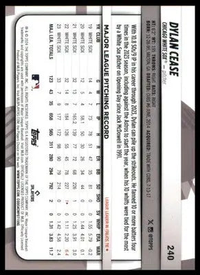 Dylan Cease 2024 Topps Big League #240 Chicago White Sox - Baseball Card Single