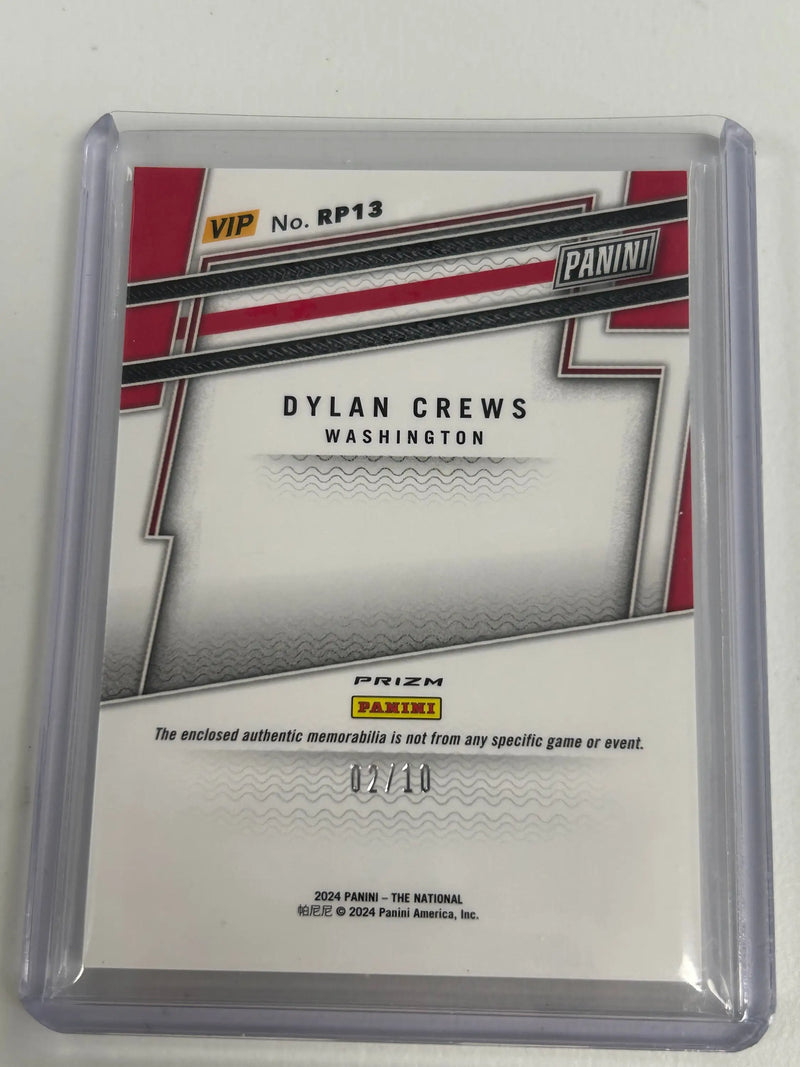 Dylan Crews 2024 Panini National VIP Gold Patch Auto #2/10 - Baseball Card Single
