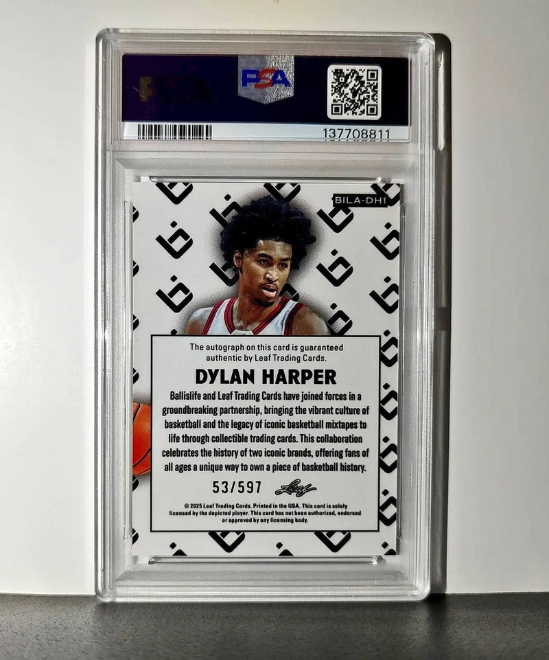 Dylan Harper 2025 Leaf Metal #BILA-DH1 Refractor PSA 8 Auto 10 - Basketball Card Single