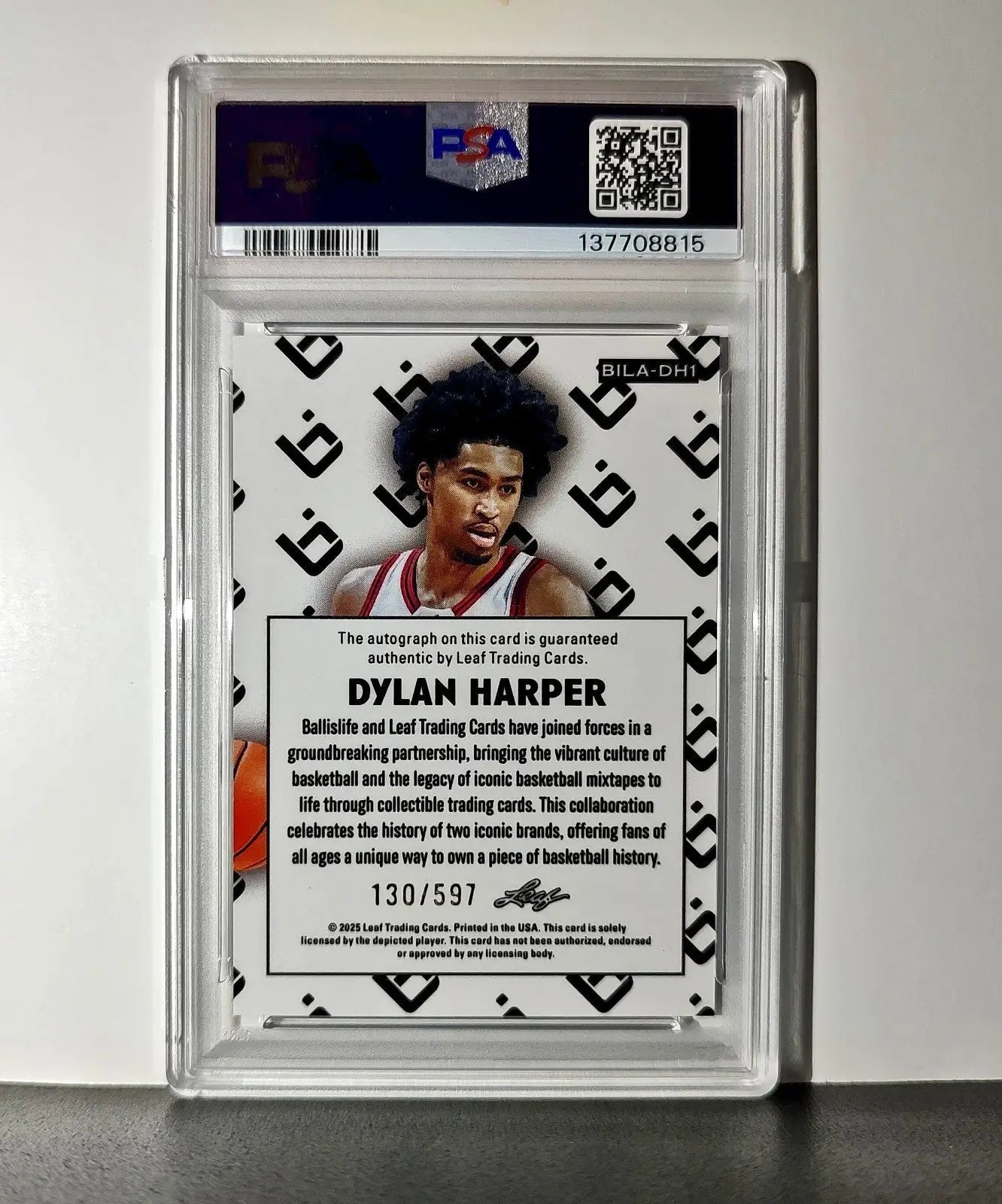 Dylan Harper 2025 Leaf Metal #BILA-DH1 Refractor PSA 8 Auto 10 - Basketball Card Single