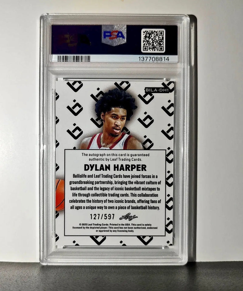 Dylan Harper 2025 Leaf Metal #BILA-DH1 Refractor PSA 8 Auto 10 - Baseball Card Single