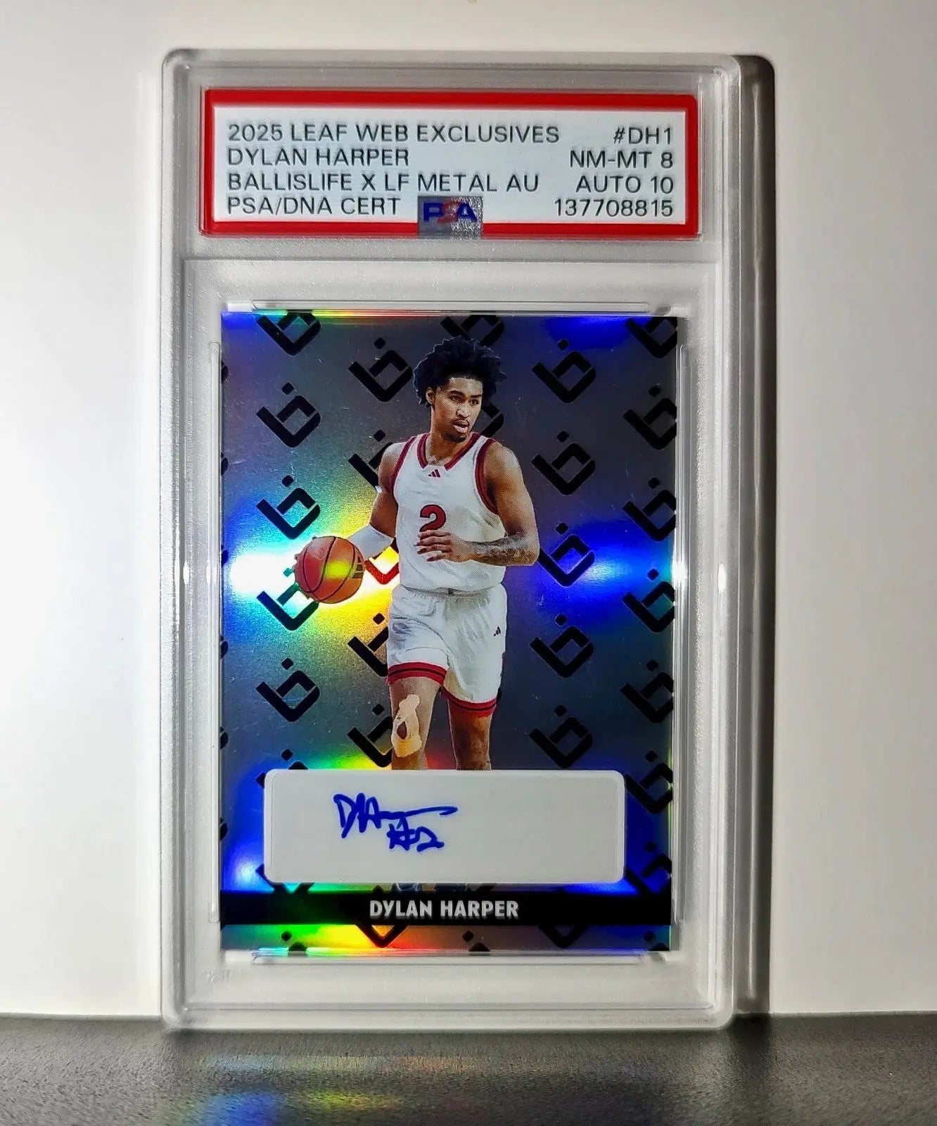 Dylan Harper 2025 Leaf Metal #BILA-DH1 Refractor PSA 8 Auto 10 - Basketball Card Single