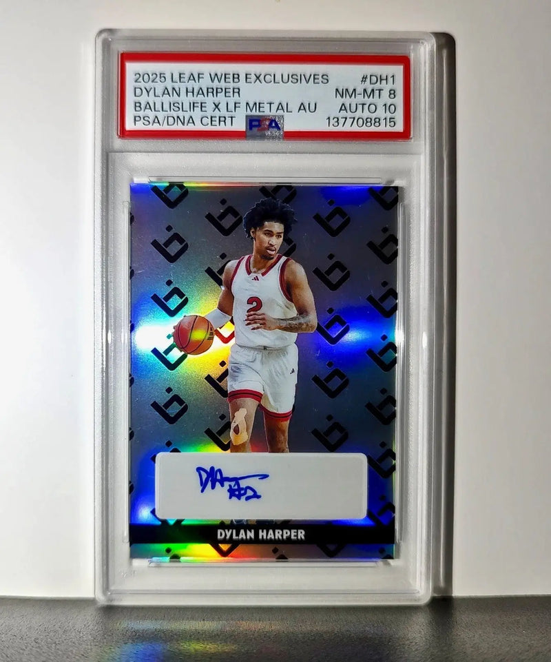 Dylan Harper 2025 Leaf Metal #BILA-DH1 Refractor PSA 8 Auto 10 - Basketball Card Single