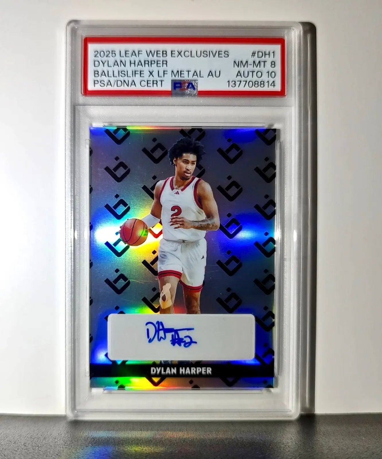 Dylan Harper 2025 Leaf Metal #BILA-DH1 Refractor PSA 8 Auto 10 - Baseball Card Single