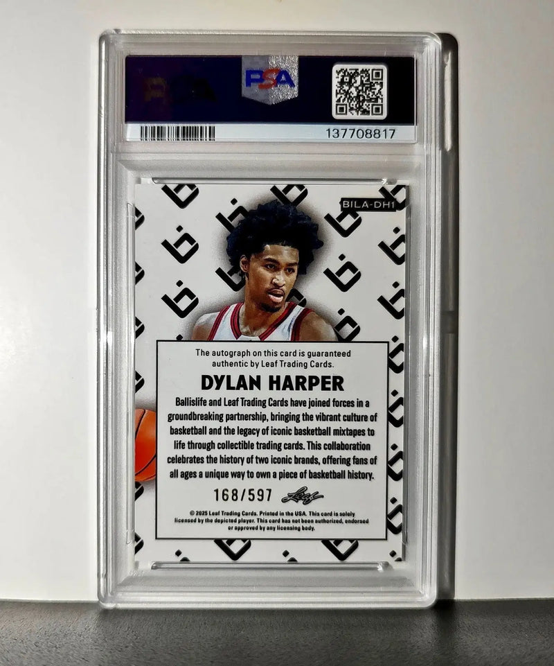 Dylan Harper 2025 Leaf Metal #BILA-DH1 Refractor PSA 8 Auto 10 - Sports Memorabilia