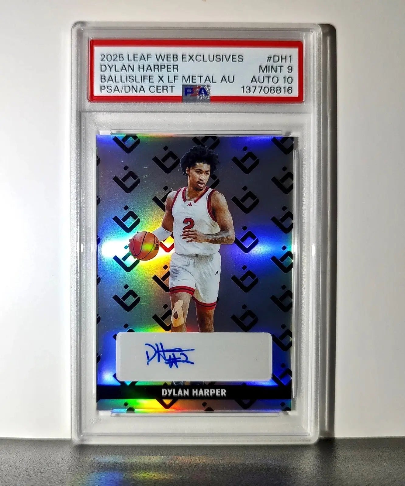 Dylan Harper 2025 Leaf Metal #BILA-DH1 Refractor PSA 9 Auto 10 - Basketball Card Single