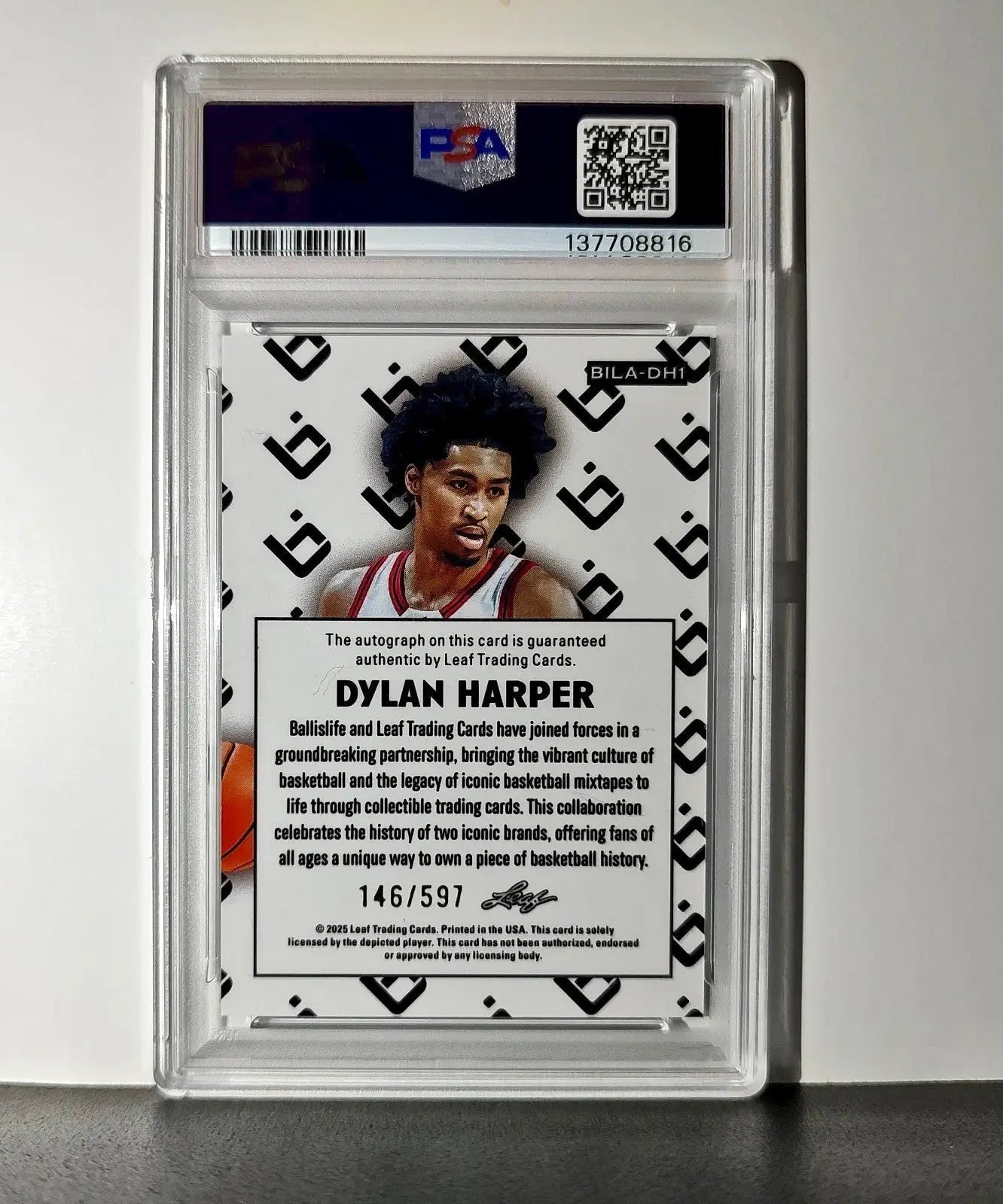Dylan Harper 2025 Leaf Metal #BILA-DH1 Refractor PSA 9 Auto 10 - Basketball Card Single