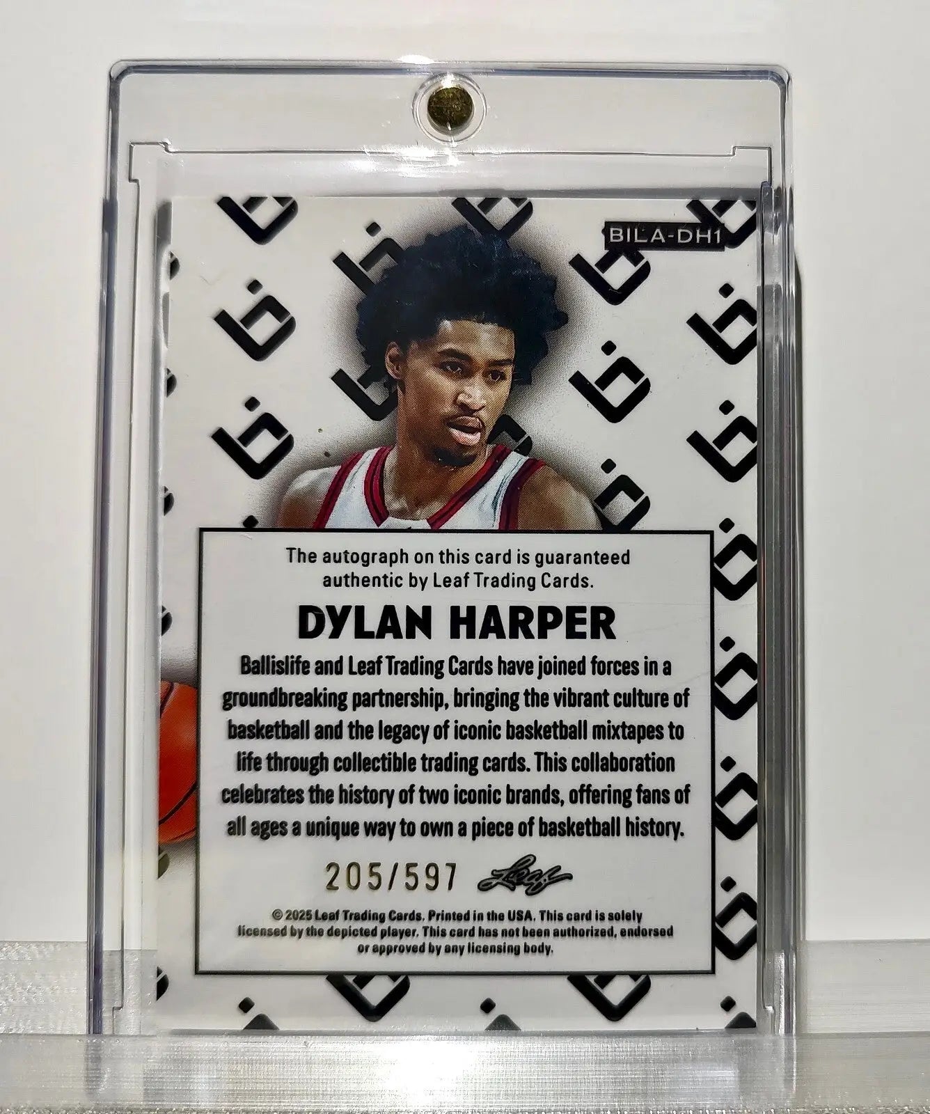 Dylan Harper Autograph 2025 Leaf #BILA-DH1 Signed Basketball Card 205/597 - Basketball Card Single
