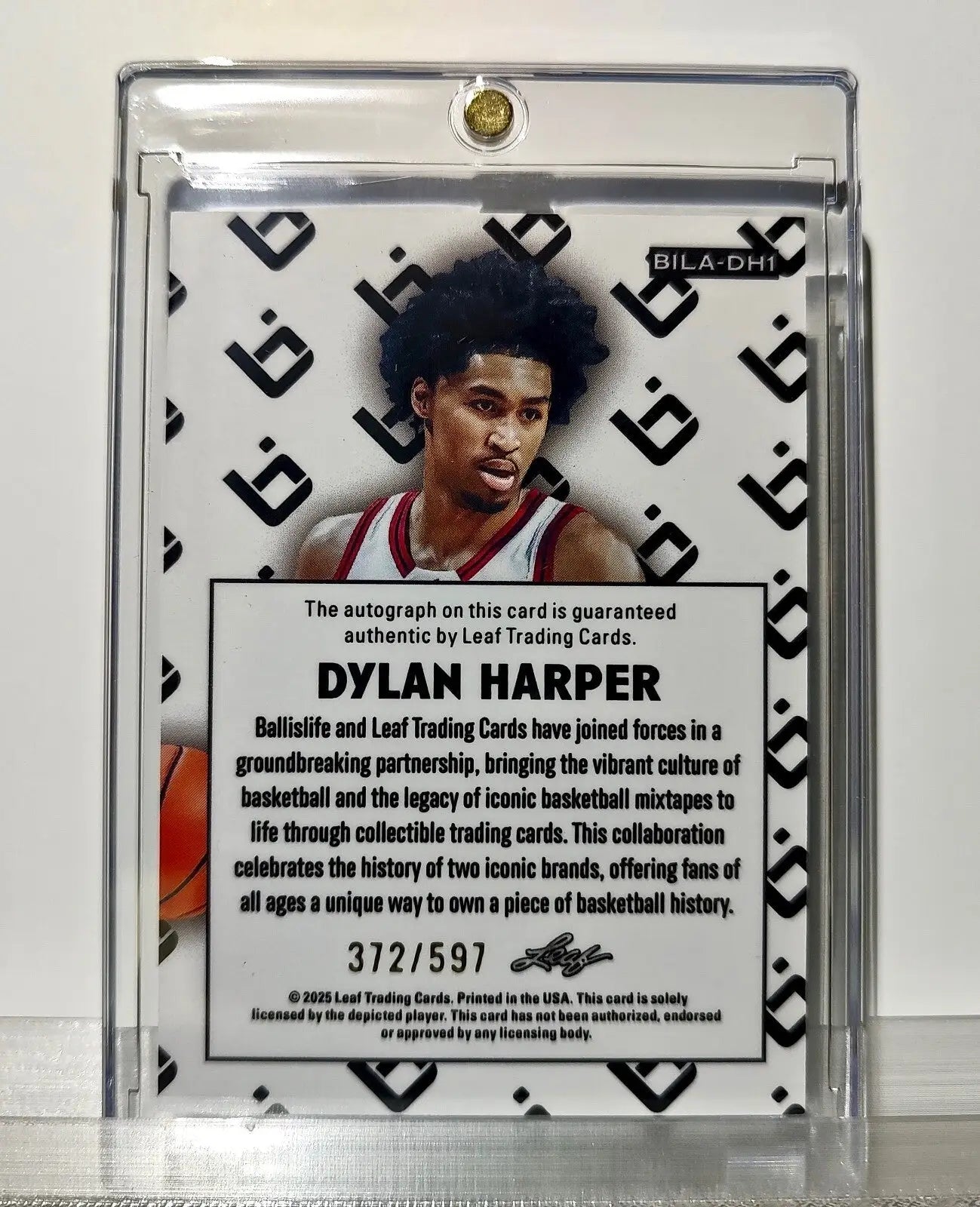 Dylan Harper Autograph 2025 Leaf #BILA-DH1 Signed Basketball Card 372/597 - Other