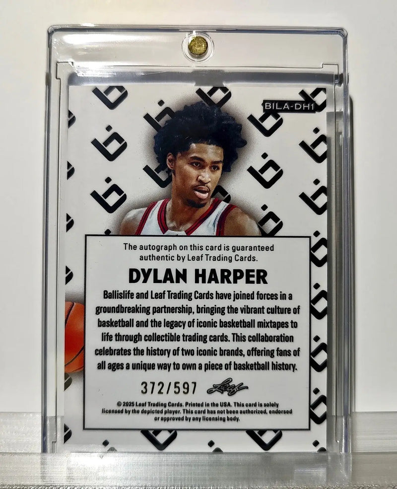 Dylan Harper Autograph 2025 Leaf #BILA-DH1 Signed Basketball Card 372/597 - Other
