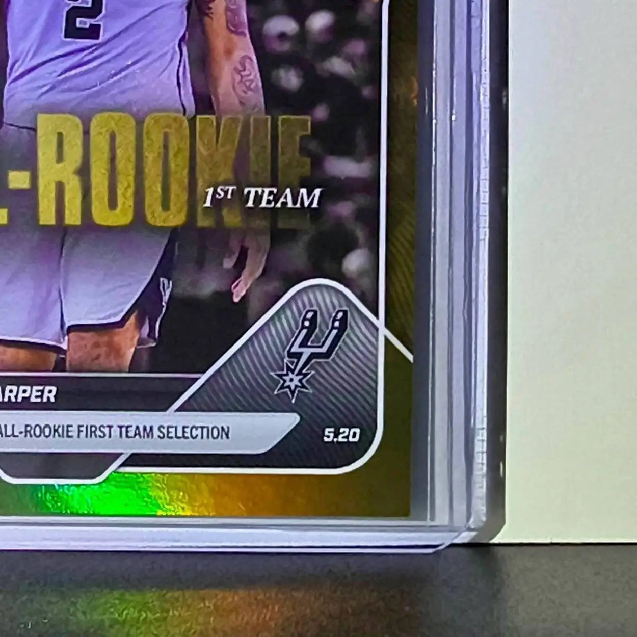 Dylan Harper Rookie 2025-26 Topps Now NBA All-Rookie 1st Team 34/50 Gold Spurs