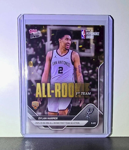 Dylan Harper Rookie 2025-26 Topps Now NBA All-Rookie 1st Team San Antonio Spurs - Basketball Card Single