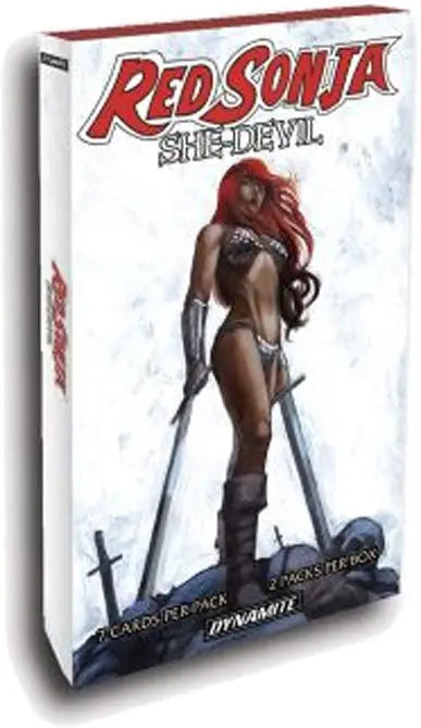 Red Sonja She-Devil Deluxe Ultra-Premium Trading Card Pack Mini-Box with warrior woman character