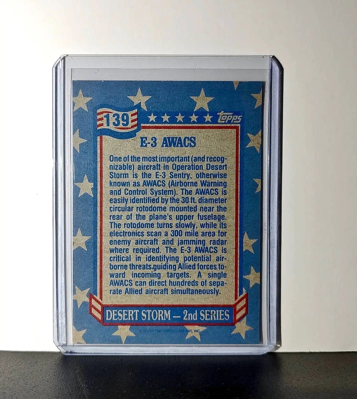 E-3 AWACS 1991 Topps Desert Storm #139 Card