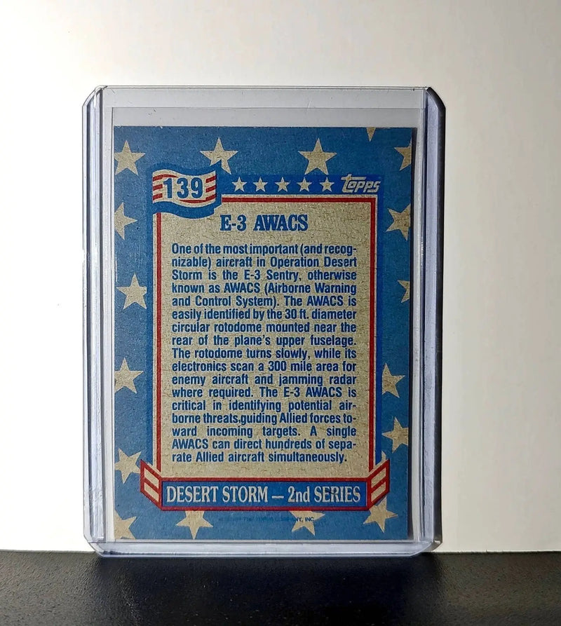 E-3 AWACS 1991 Topps Desert Storm #139 Card