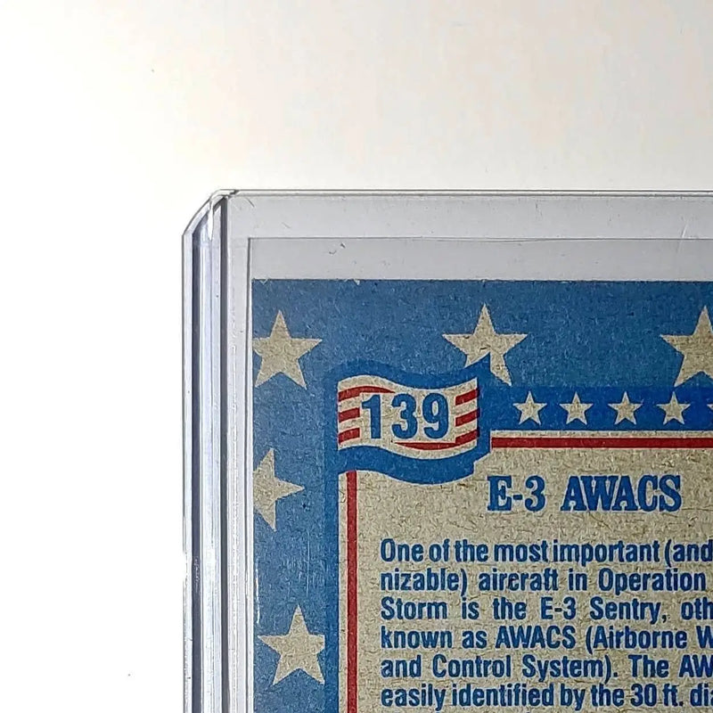 E-3 AWACS 1991 Topps Desert Storm #139 Card