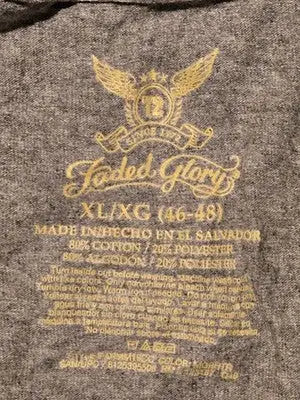 Faded Glory Tank Top Mens XL 46-48 Gray Sleeveless Cotton Blend Muscle Tee Print - Apparel