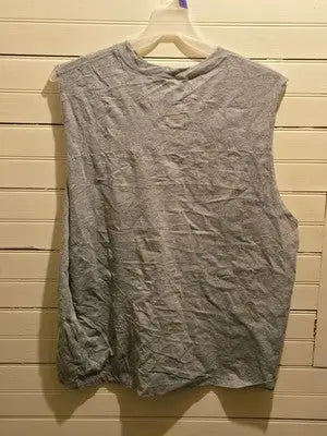 Faded Glory Tank Top Mens XL 46-48 Gray Sleeveless Cotton Blend Muscle Tee Print - Apparel