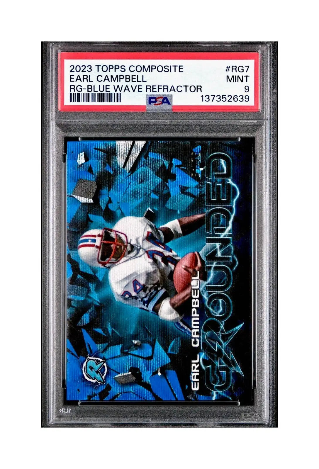 Earl Campbell 2023 Topps Resurgence 51/75 RG-7 Blue Wave Refractor 9 Mint - Football Card Single