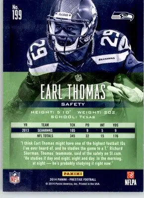 Earl Thomas - 2014 Panini Prestige - #199 - Football - Football Card Single
