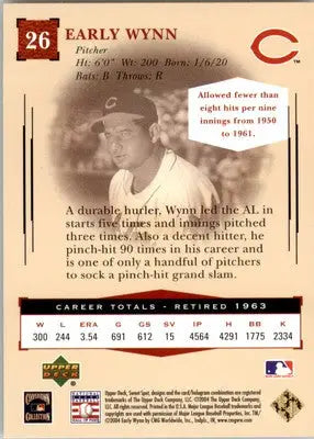 Early Wynn - 2004 Upper Deck Sweet Spot Classic - #26 - Baseball - Baseball Card Single