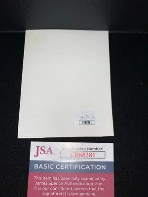 JSA authentication card and sticker for Early Wynn signed Washington Senators 1939-48 photo