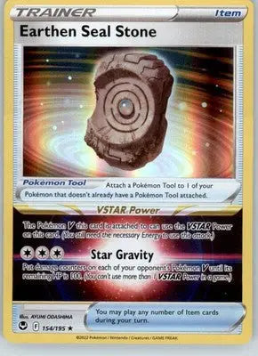 Earthen Seal Stone - SWSH12: Silver Tempest - 154/195 - Holo LP - Pokémon Card Single