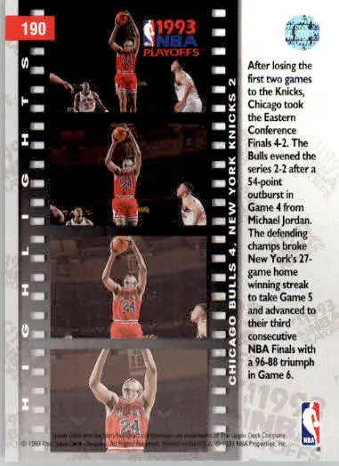 East Finals: Bulls 4 Knicks 2 - 1993-94 Upper Deck - #190 - Basketball - Basketball Card Single