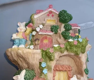 Easter Spring Vintage Rabbit Family Tree House by World Bazaars in Box Pre-Owned - Collectibles