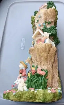 Easter Spring Vintage Rabbit Family Tree House by World Bazaars in Box Pre-Owned - Collectibles